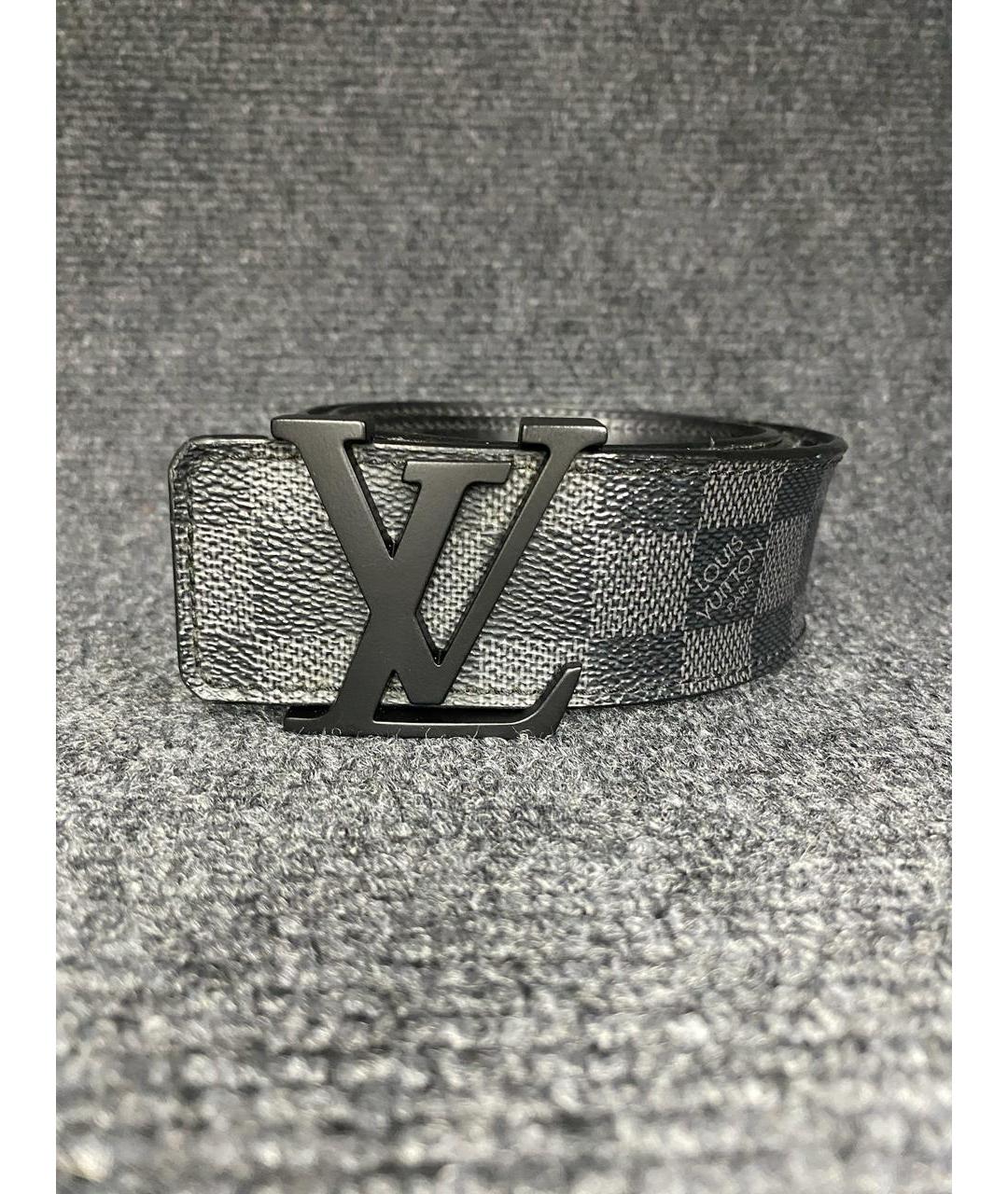 LOUIS VUITTON Черный кожаный ремень, фото 2