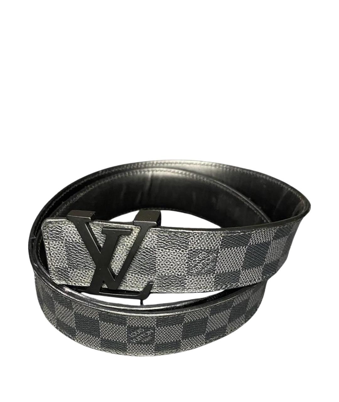LOUIS VUITTON Черный кожаный ремень, фото 1