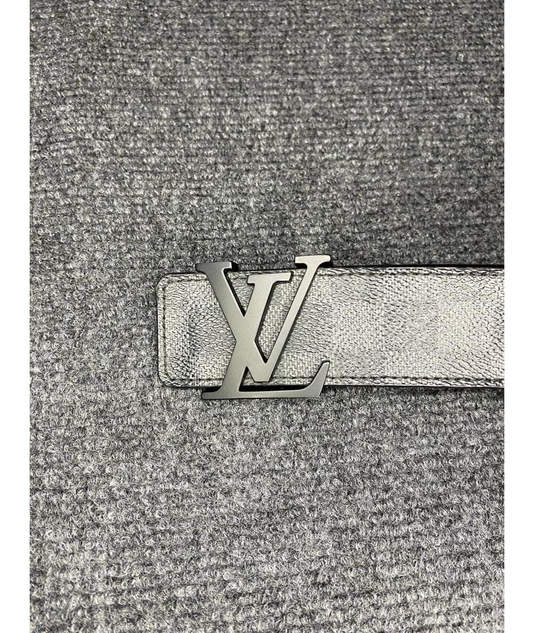 LOUIS VUITTON Черный кожаный ремень, фото 3