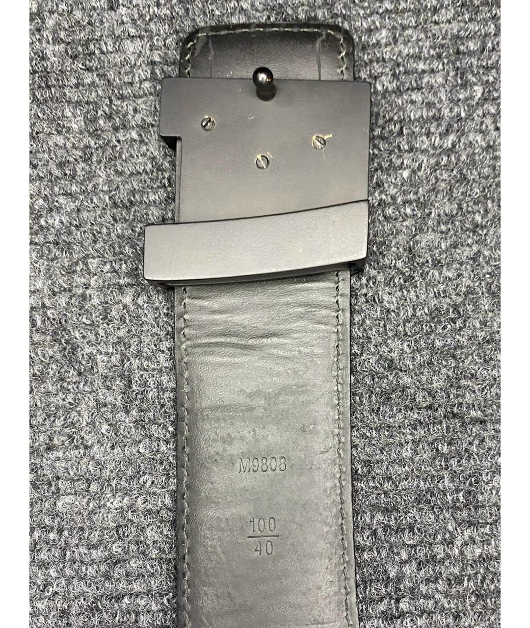 LOUIS VUITTON Черный кожаный ремень, фото 4
