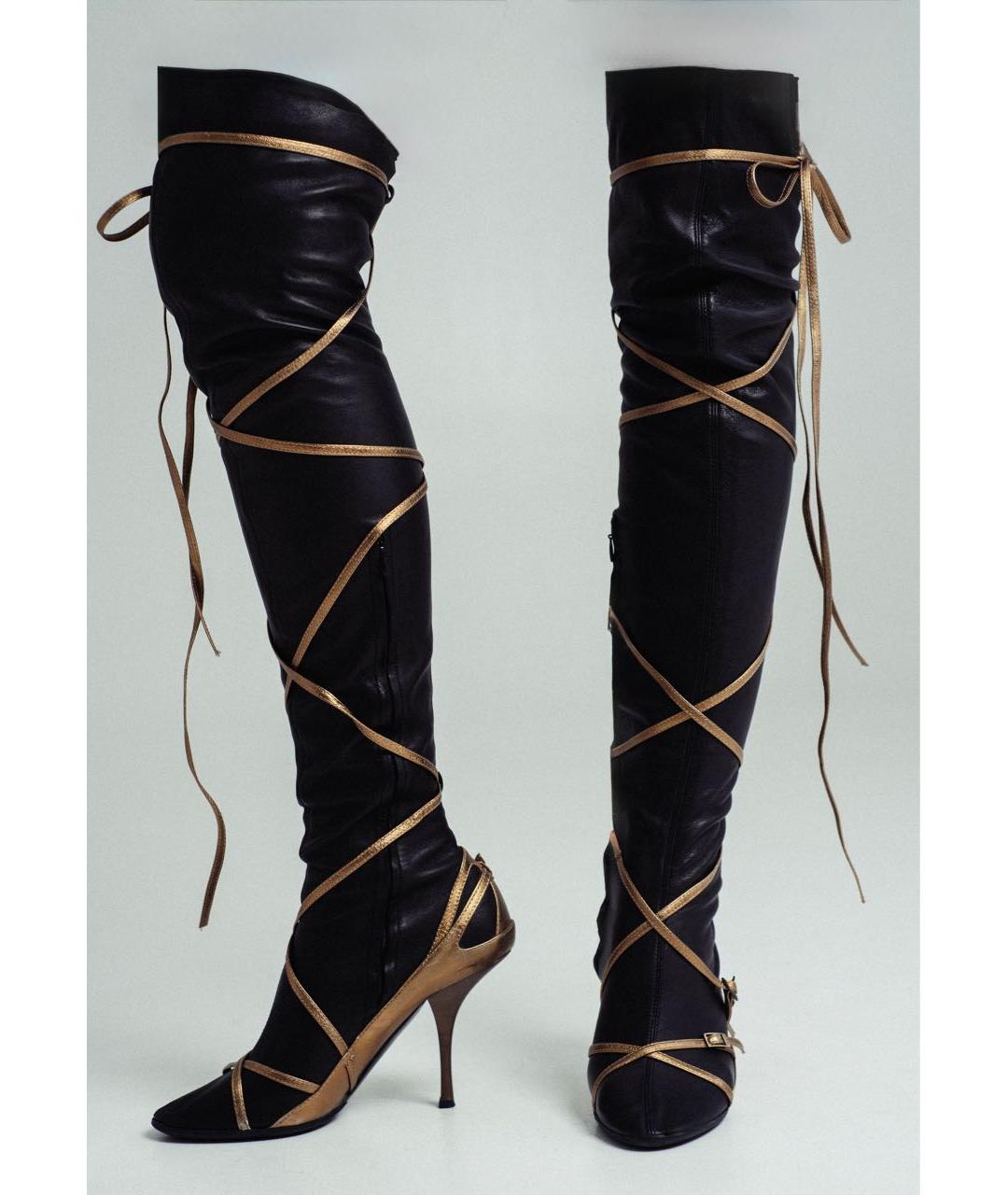 GIUSEPPE ZANOTTI DESIGN Черные кожаные ботфорты, фото 4