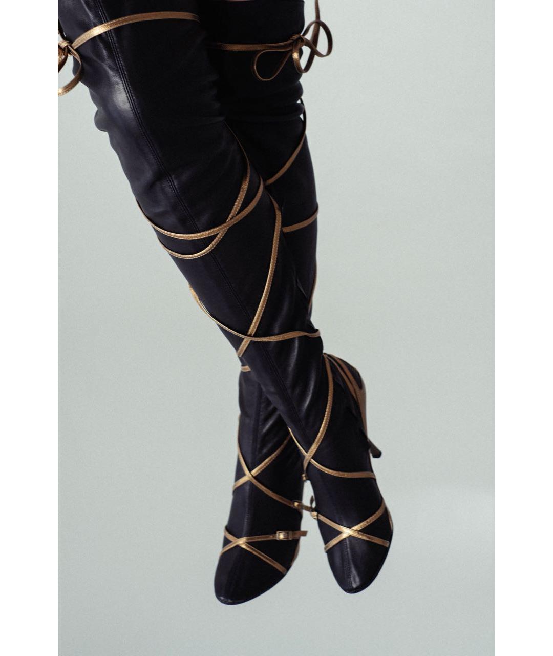 GIUSEPPE ZANOTTI DESIGN Черные кожаные ботфорты, фото 3