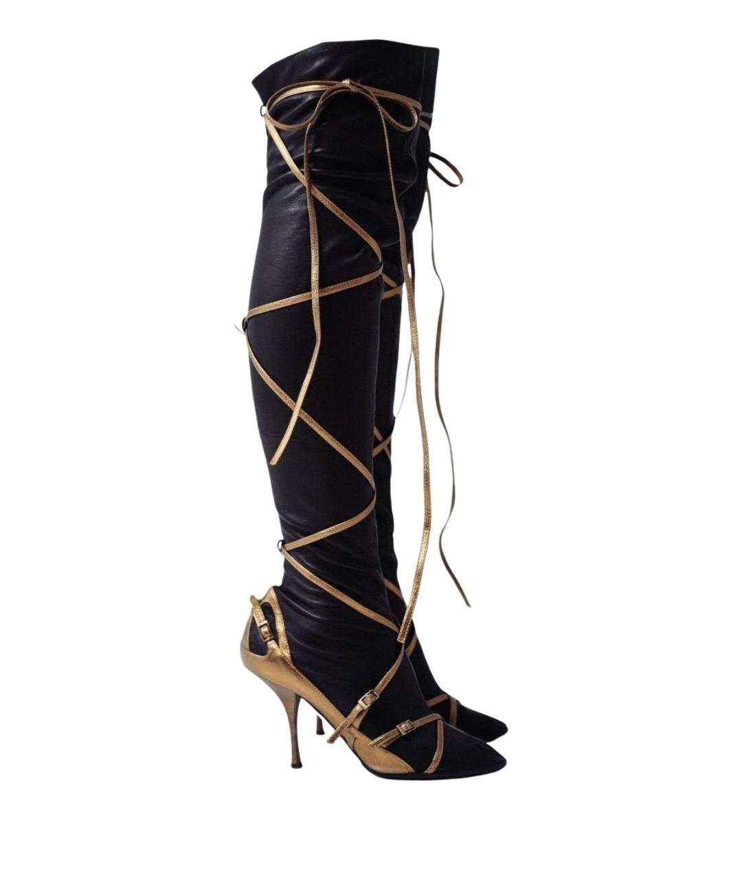 GIUSEPPE ZANOTTI DESIGN Черные кожаные ботфорты, фото 1