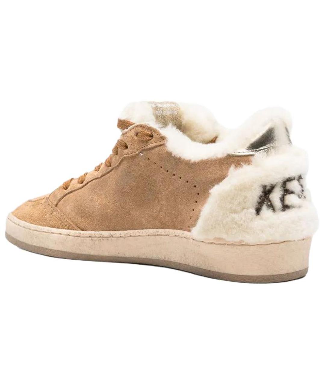GOLDEN GOOSE DELUXE BRAND Коричневые кожаные кроссовки, фото 4