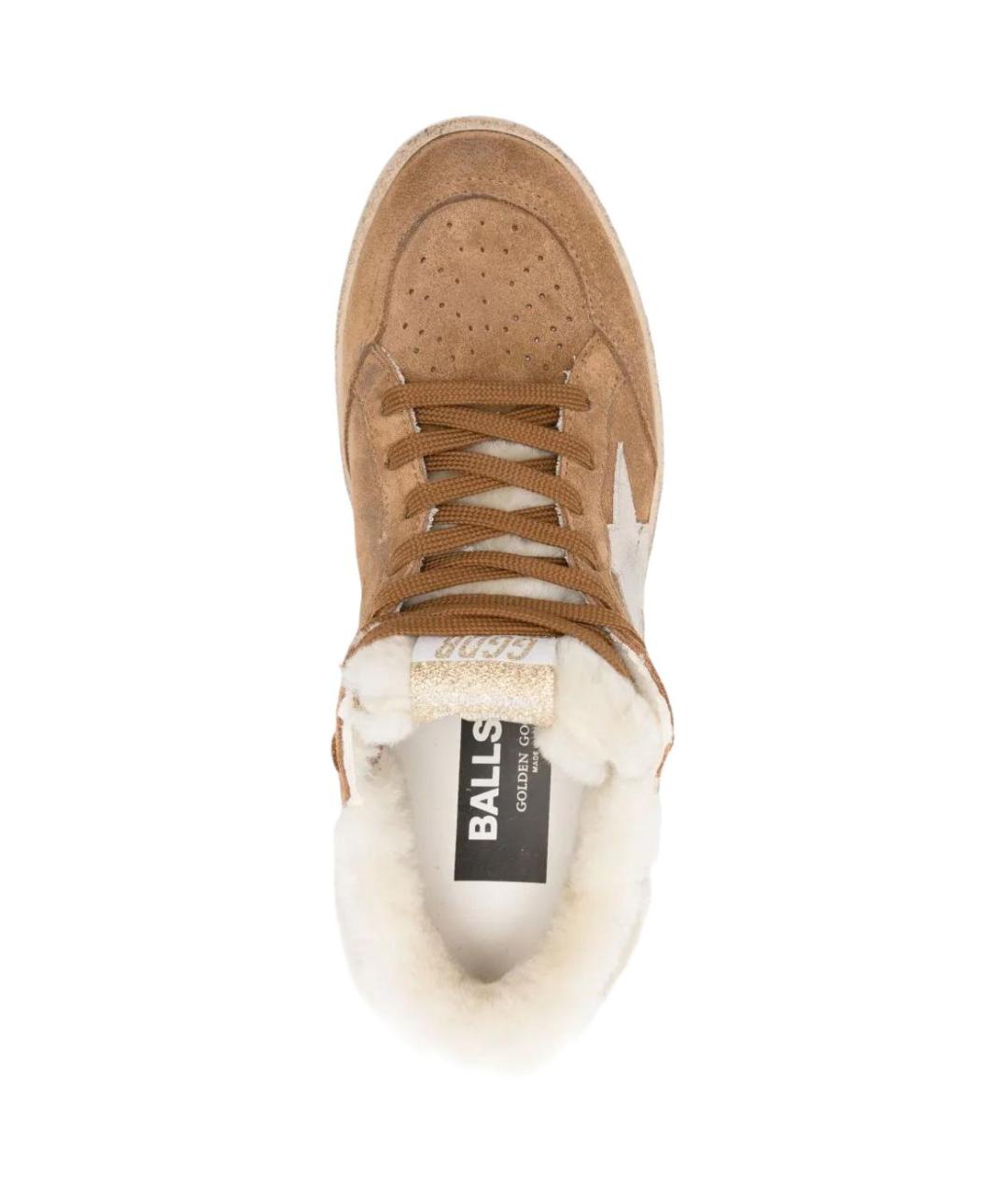 GOLDEN GOOSE DELUXE BRAND Коричневые кожаные кроссовки, фото 5