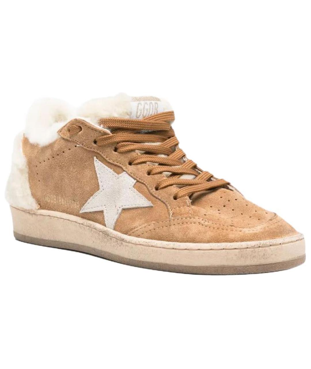 GOLDEN GOOSE DELUXE BRAND Коричневые кожаные кроссовки, фото 3