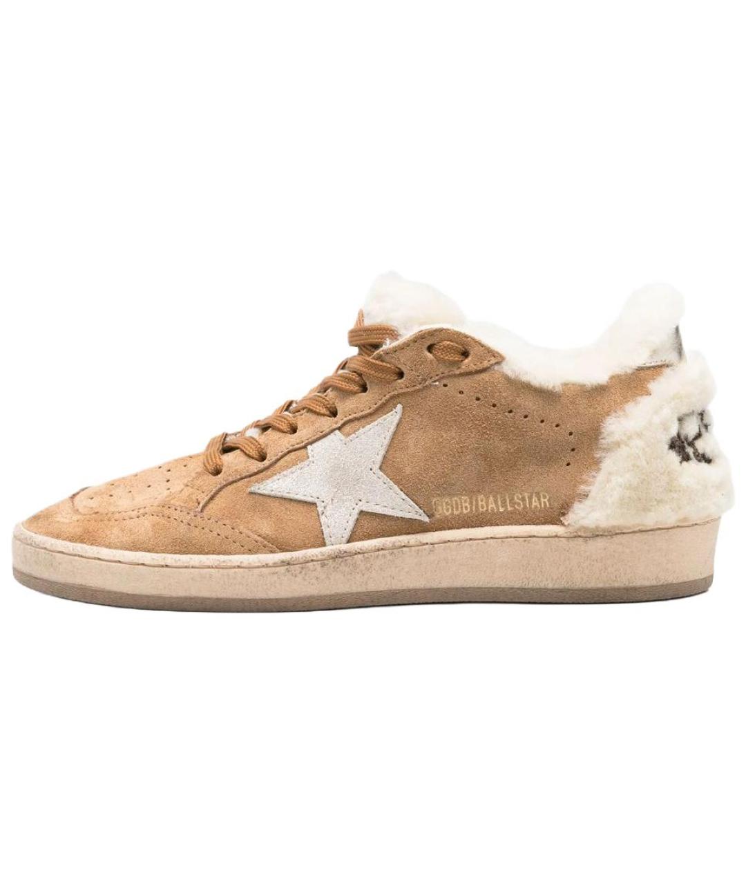 GOLDEN GOOSE DELUXE BRAND Коричневые кожаные кроссовки, фото 2
