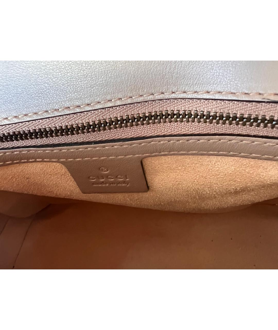GUCCI Бежевая кожаная сумка через плечо, фото 5
