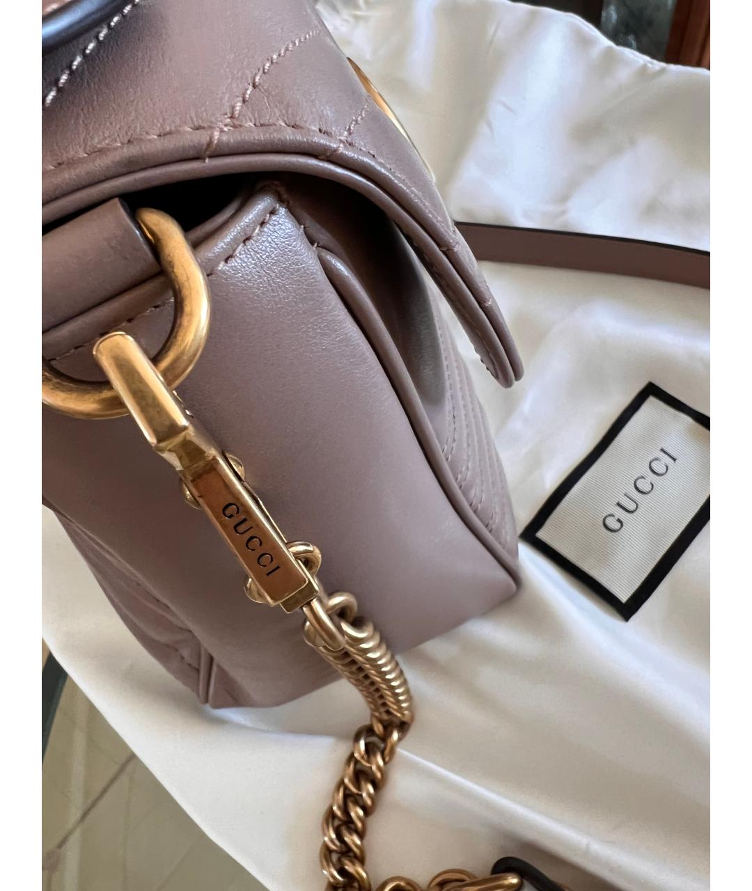 GUCCI Бежевая кожаная сумка через плечо, фото 4