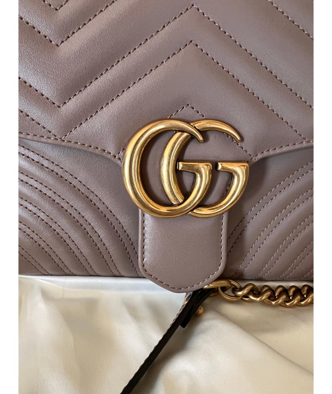 GUCCI Бежевая кожаная сумка через плечо, фото 6