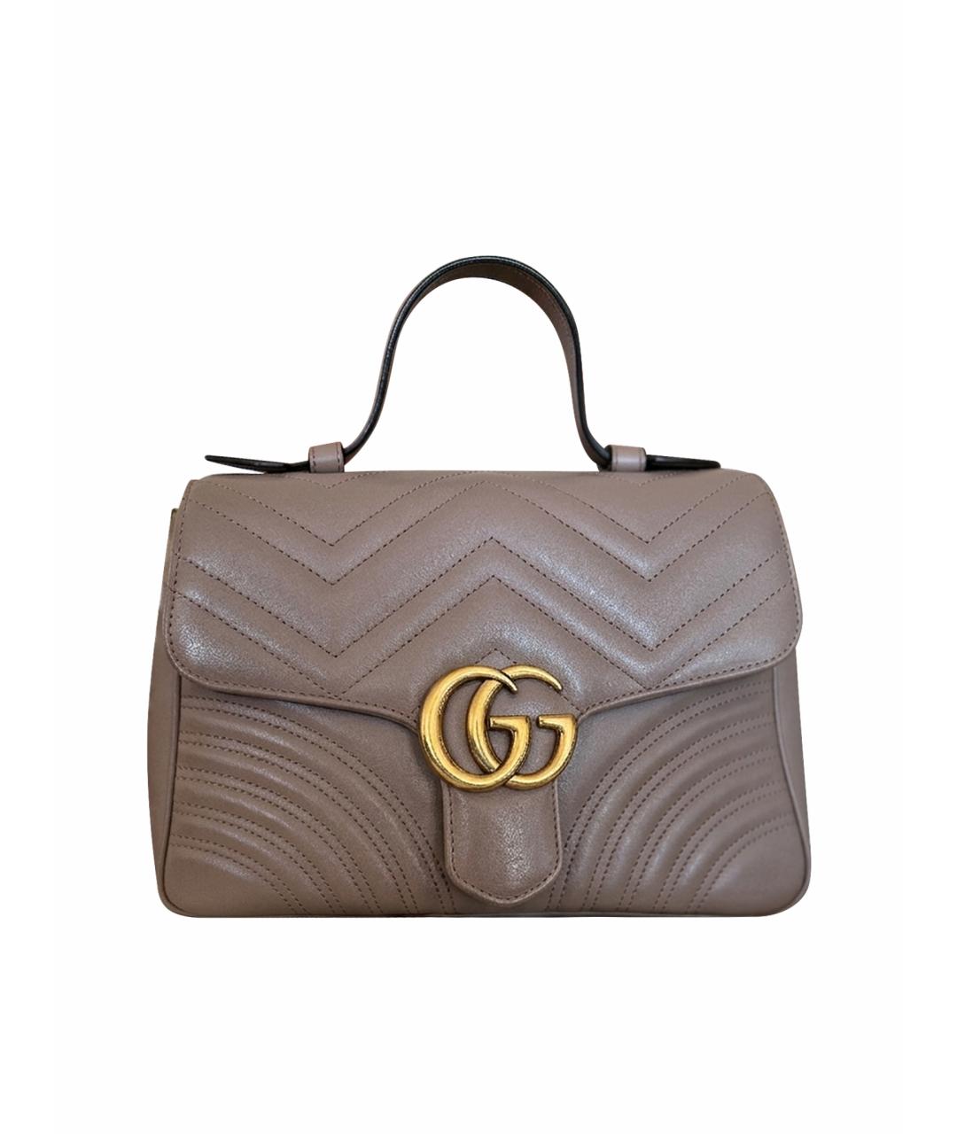 GUCCI Бежевая кожаная сумка через плечо, фото 1