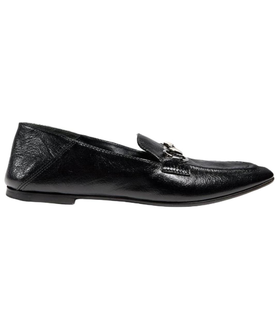 GUCCI Черные кожаные лоферы, фото 1