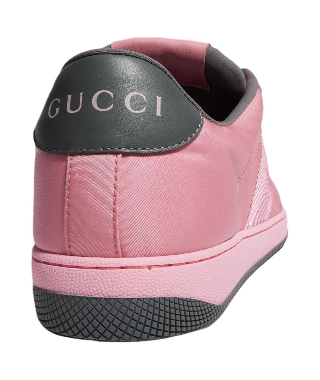 GUCCI Розовые низкие кроссовки / кеды, фото 5
