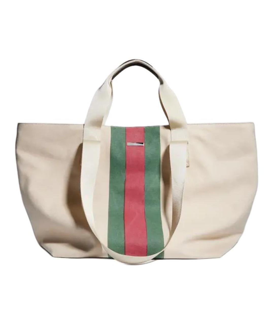 GUCCI Бежевая тканевая сумка тоут, фото 2