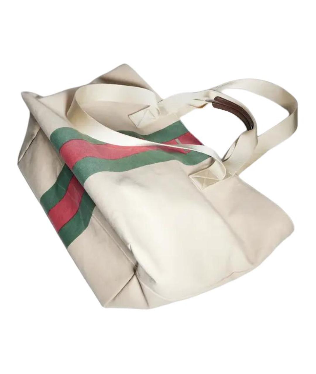 GUCCI Бежевая тканевая сумка тоут, фото 5