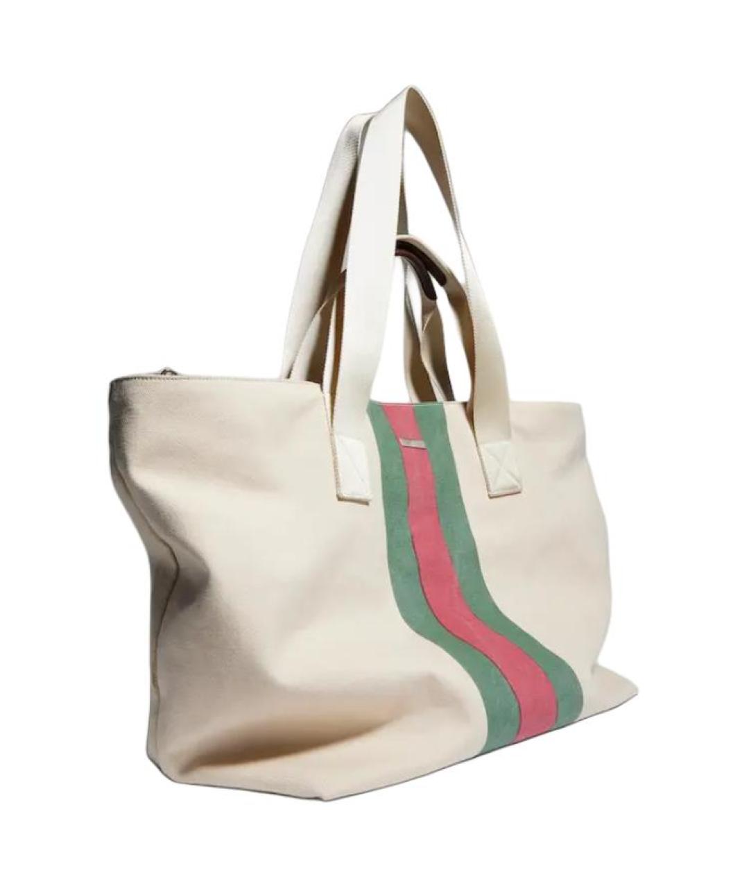 GUCCI Бежевая тканевая сумка тоут, фото 3