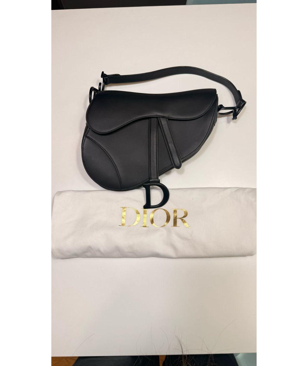 CHRISTIAN DIOR Черная кожаная сумка с короткими ручками, фото 6