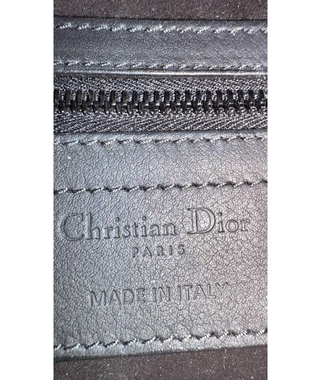 CHRISTIAN DIOR Черная кожаная сумка с короткими ручками, фото 5
