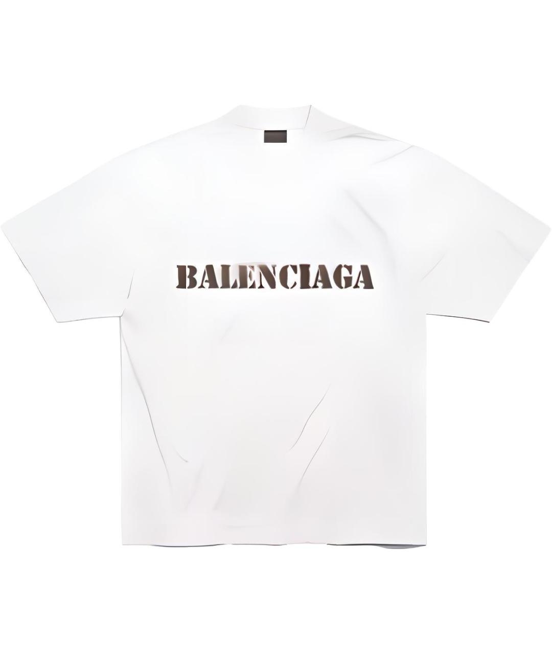 BALENCIAGA Белая хлопковая футболка, фото 1
