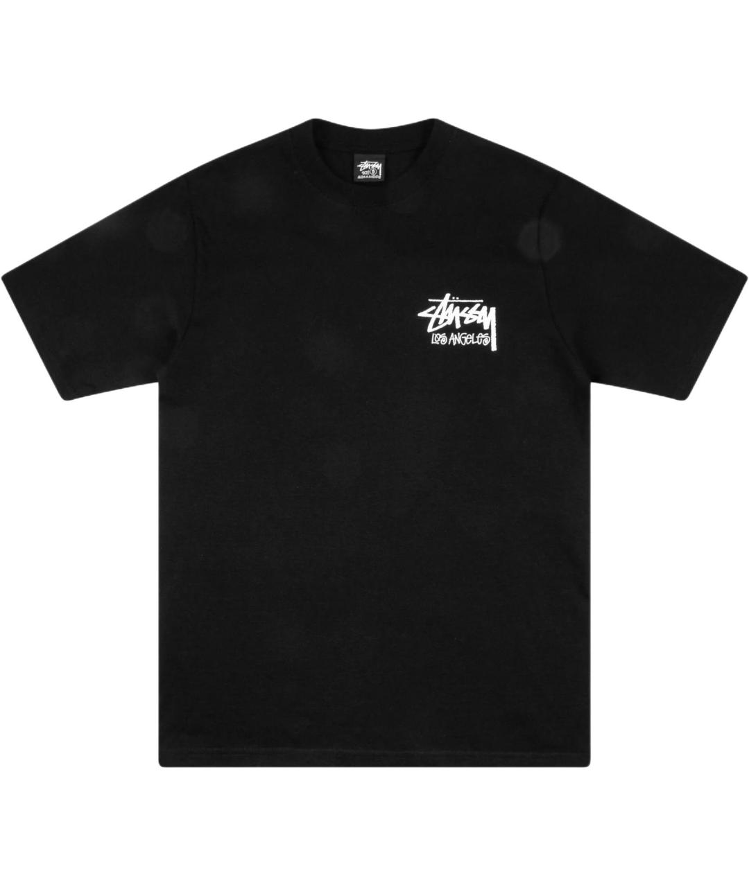 STUSSY Черная хлопковая футболка, фото 1