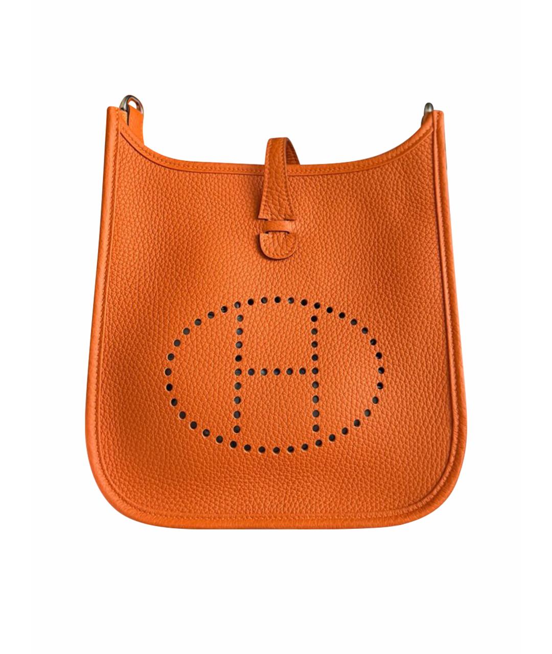 HERMES Оранжевая кожаная сумка через плечо, фото 1