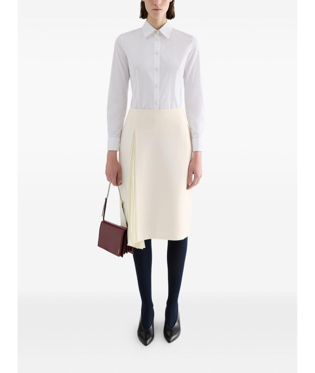 JIL SANDER Белая юбка миди, фото 3