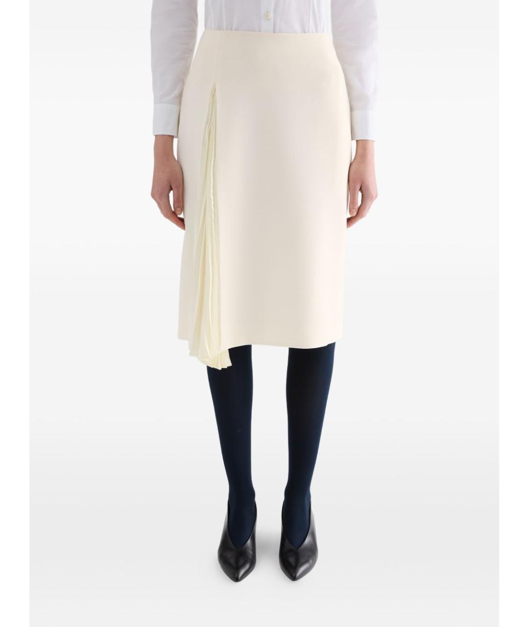 JIL SANDER Белая юбка миди, фото 4