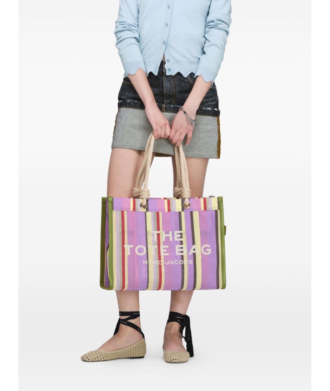 MARC JACOBS Розовая тканевая сумка тоут, фото 4