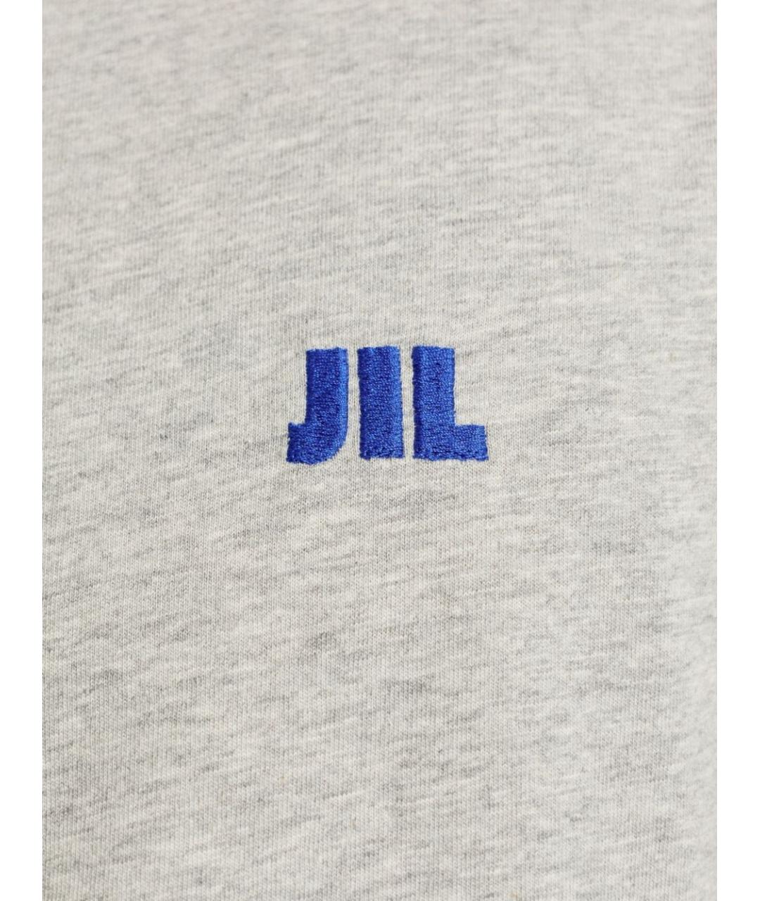 JIL SANDER Серая хлопковая футболка, фото 5