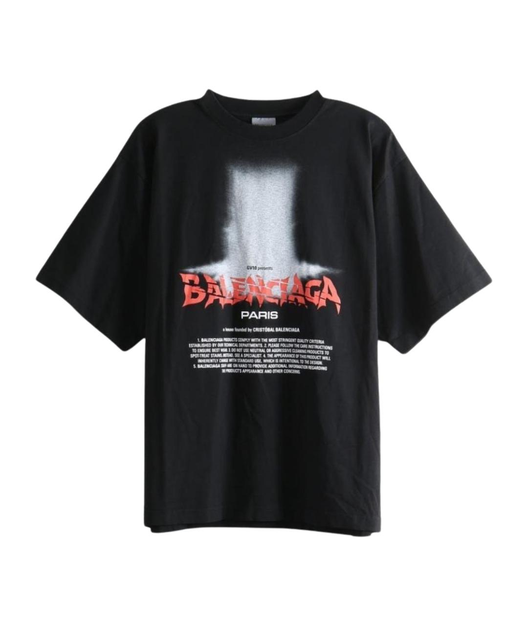 BALENCIAGA Черная хлопковая футболка, фото 1