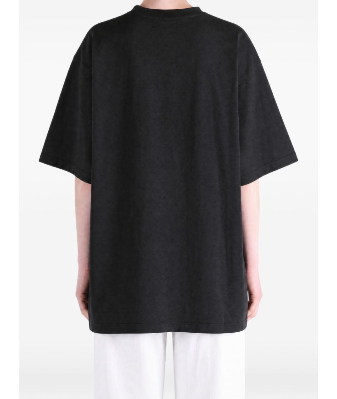 BALENCIAGA Черная хлопковая футболка, фото 3