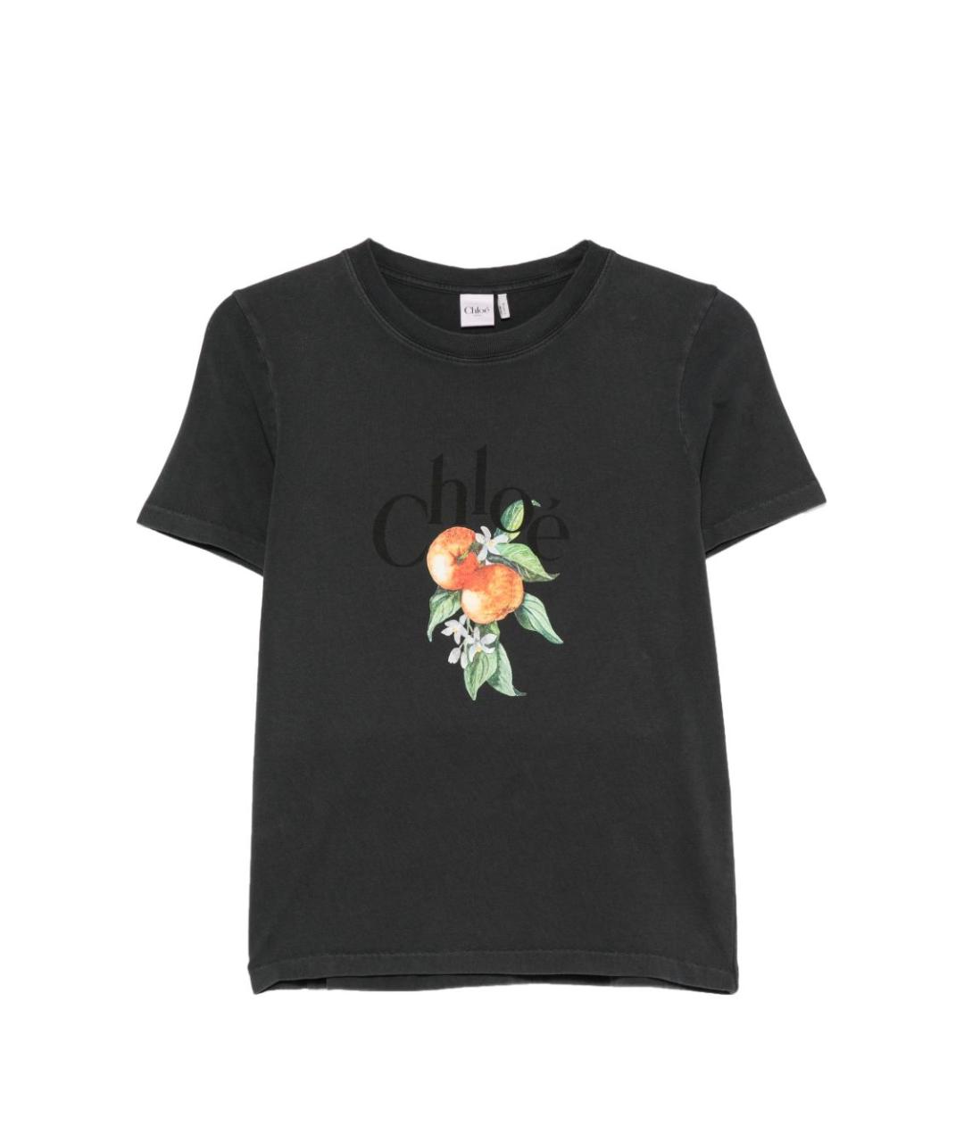 CHLOE Черная хлопковая футболка, фото 1