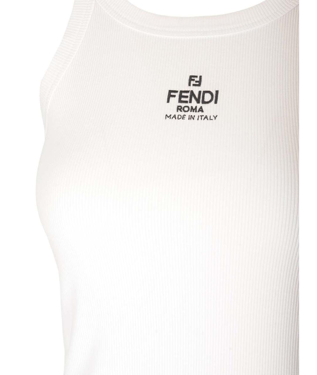 FENDI Белая майка, фото 4