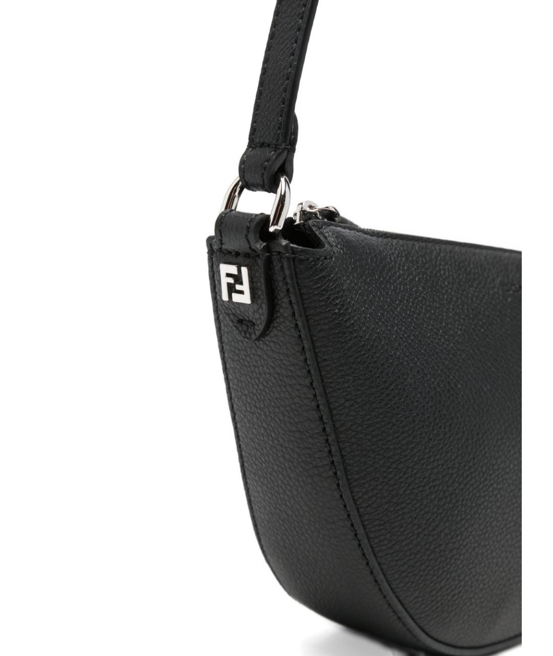 FENDI Черная кожаная сумка на плечо, фото 3