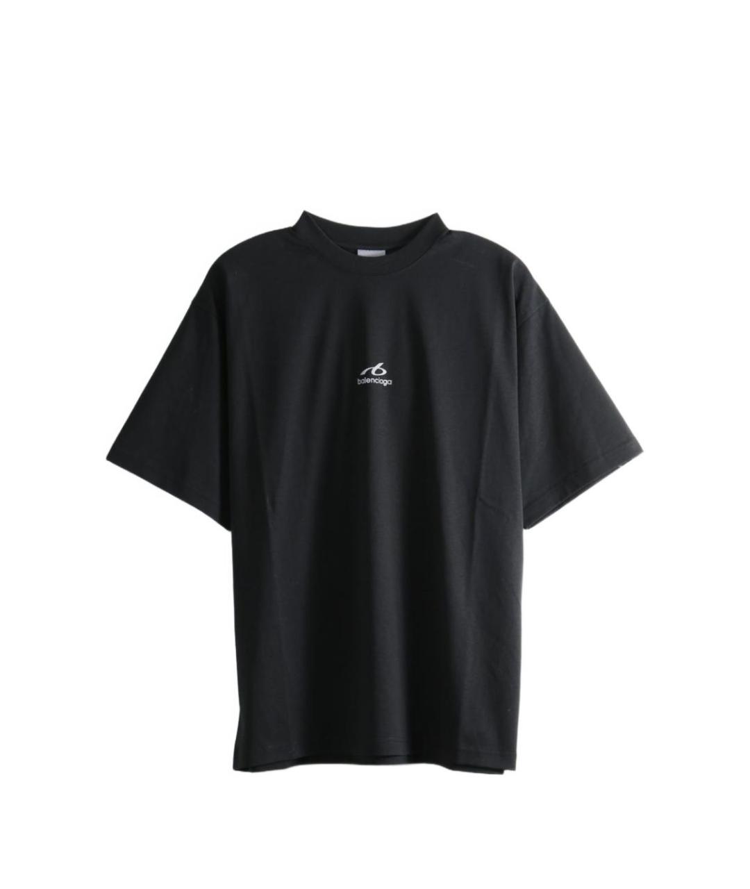 BALENCIAGA Черная хлопковая футболка, фото 1