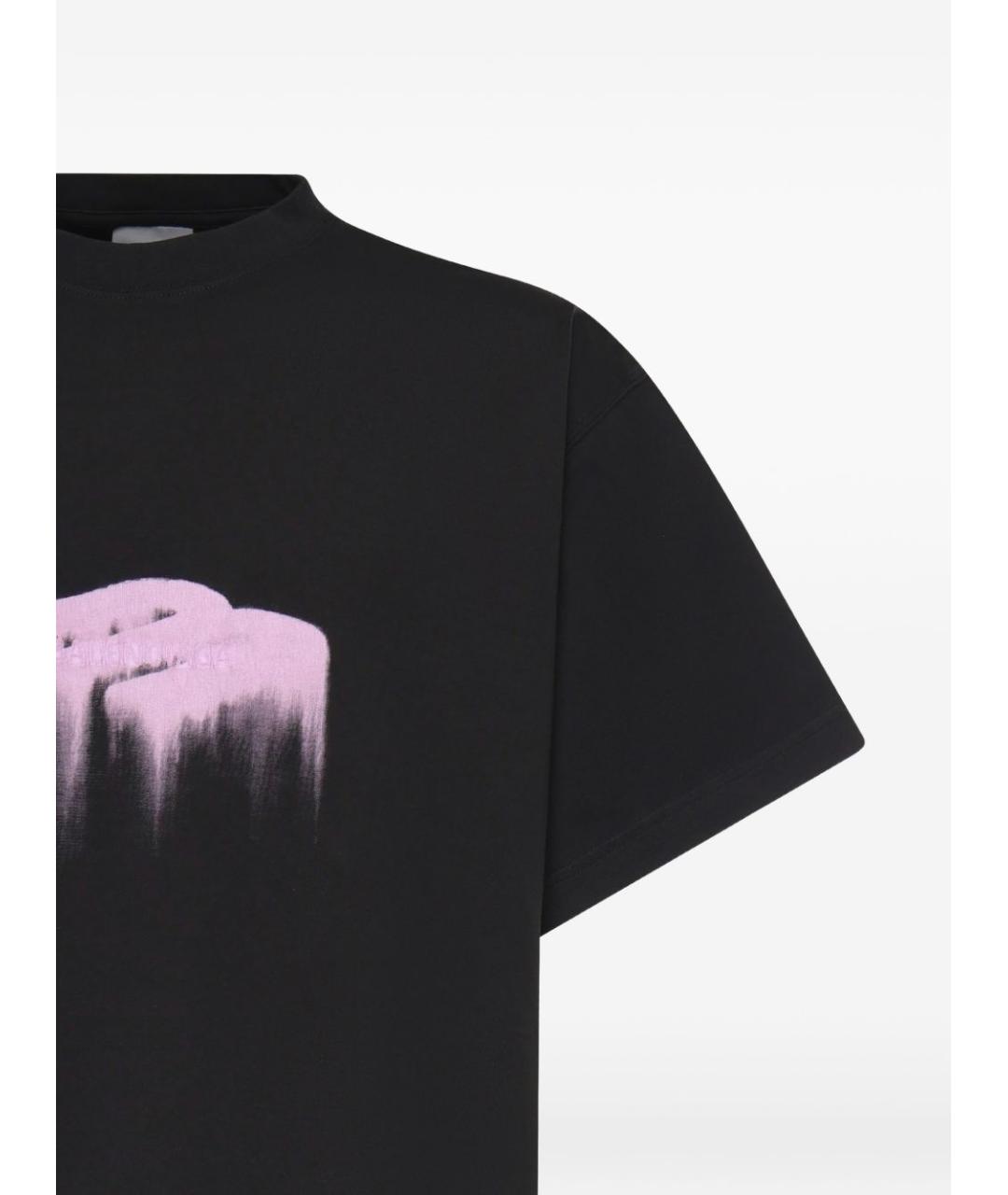BALENCIAGA Черная хлопковая футболка, фото 3