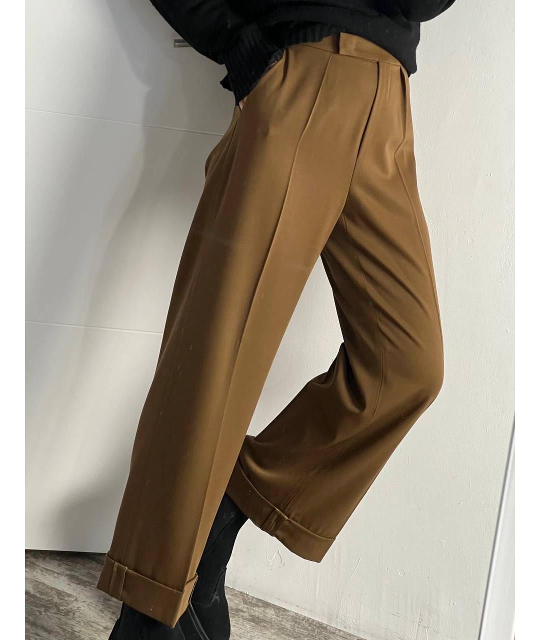 MAX MARA Коричневые прямые брюки, фото 2