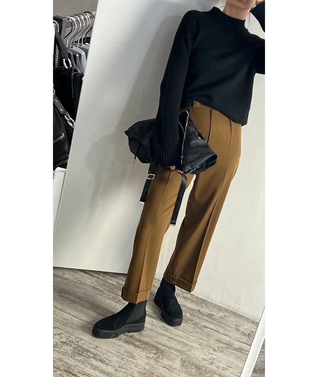MAX MARA Коричневые прямые брюки, фото 3
