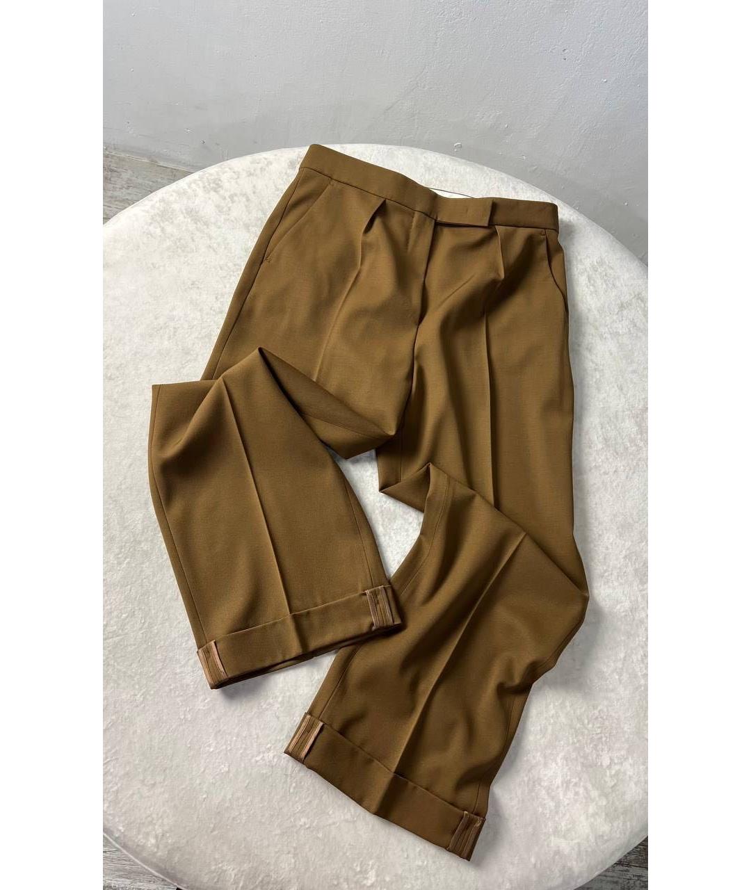 MAX MARA Коричневые прямые брюки, фото 4