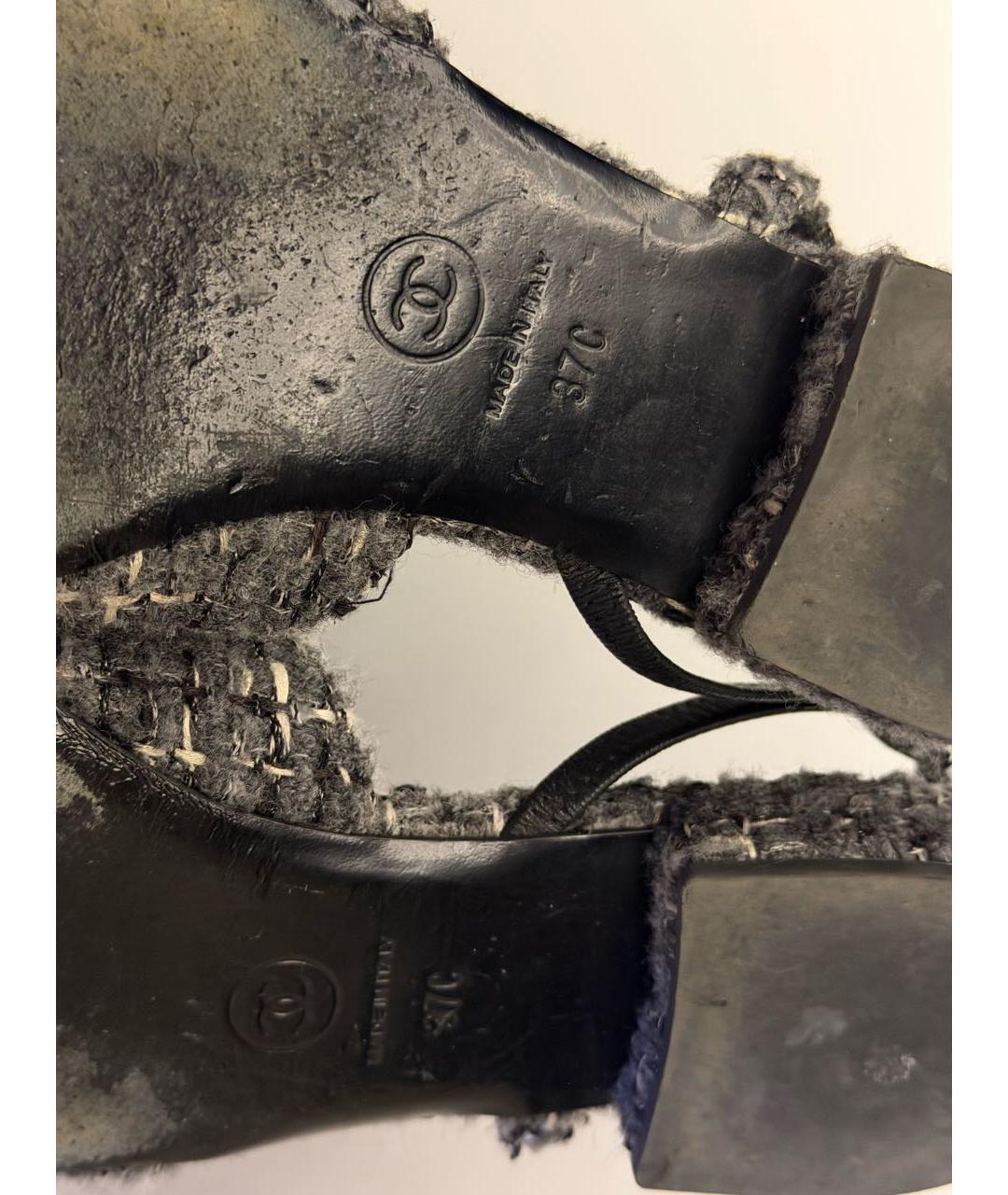 CHANEL Черные текстильные балетки, фото 4