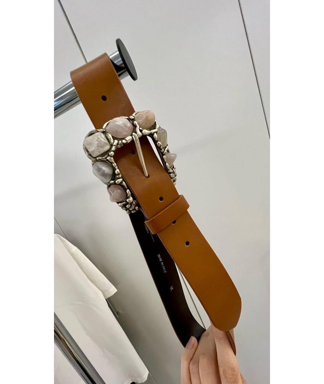 WEEKEND MAX MARA Коричневый кожаный ремень, фото 4