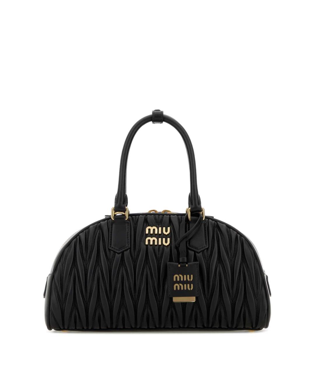 MIU MIU Черная кожаная сумка с короткими ручками, фото 1