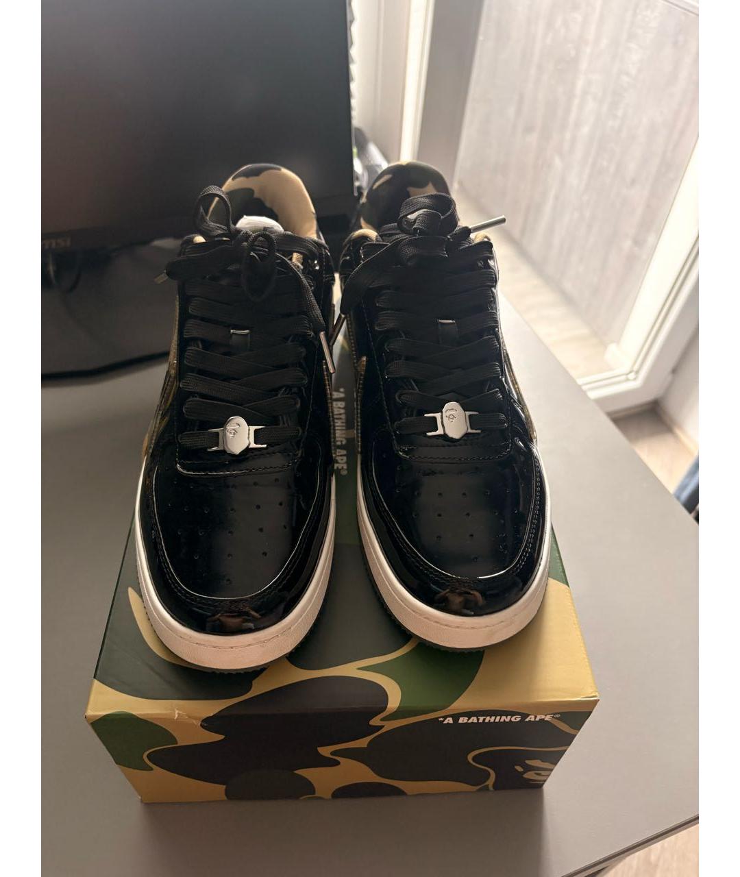 BAPE Черные кожаные низкие кроссовки / кеды, фото 2