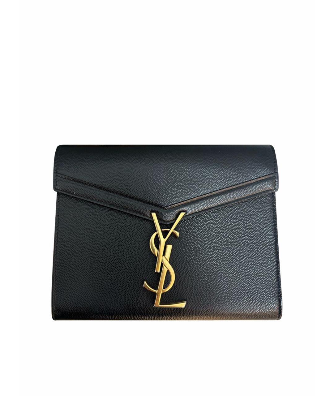 SAINT LAURENT Черная кожаная сумка через плечо, фото 1