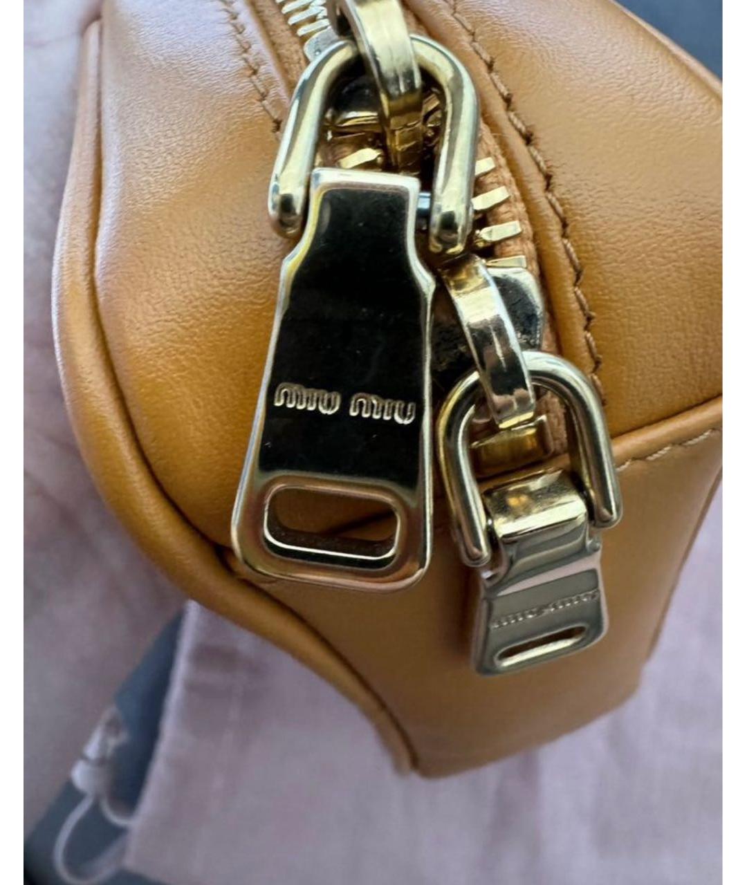 MIU MIU Коричневая кожаная сумка с короткими ручками, фото 6