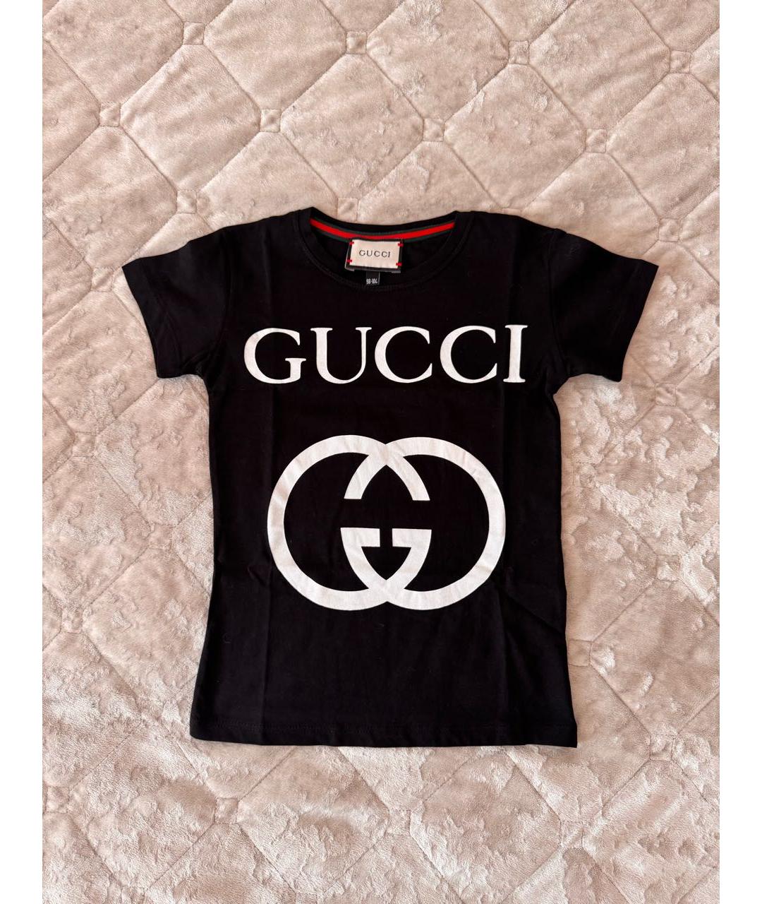 GUCCI Черный хлопковый детская футболка / топ, фото 7