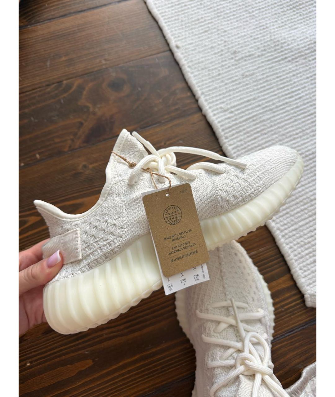 ADIDAS Белые текстильные кроссовки, фото 6