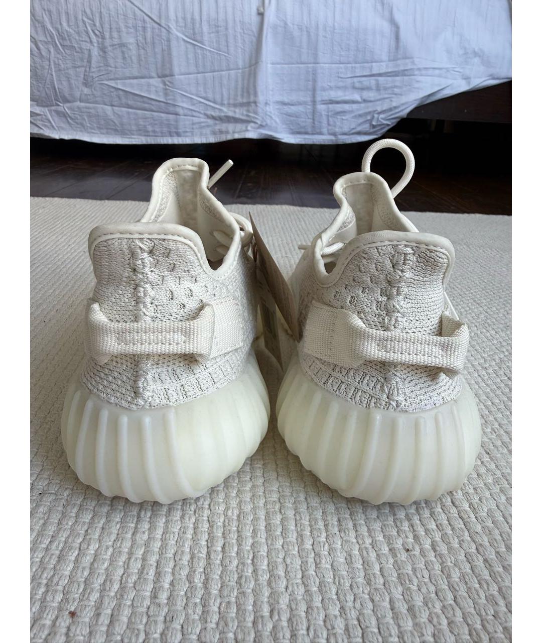 ADIDAS YEEZY Белые текстильные лодочки на низком каблуке, фото 4