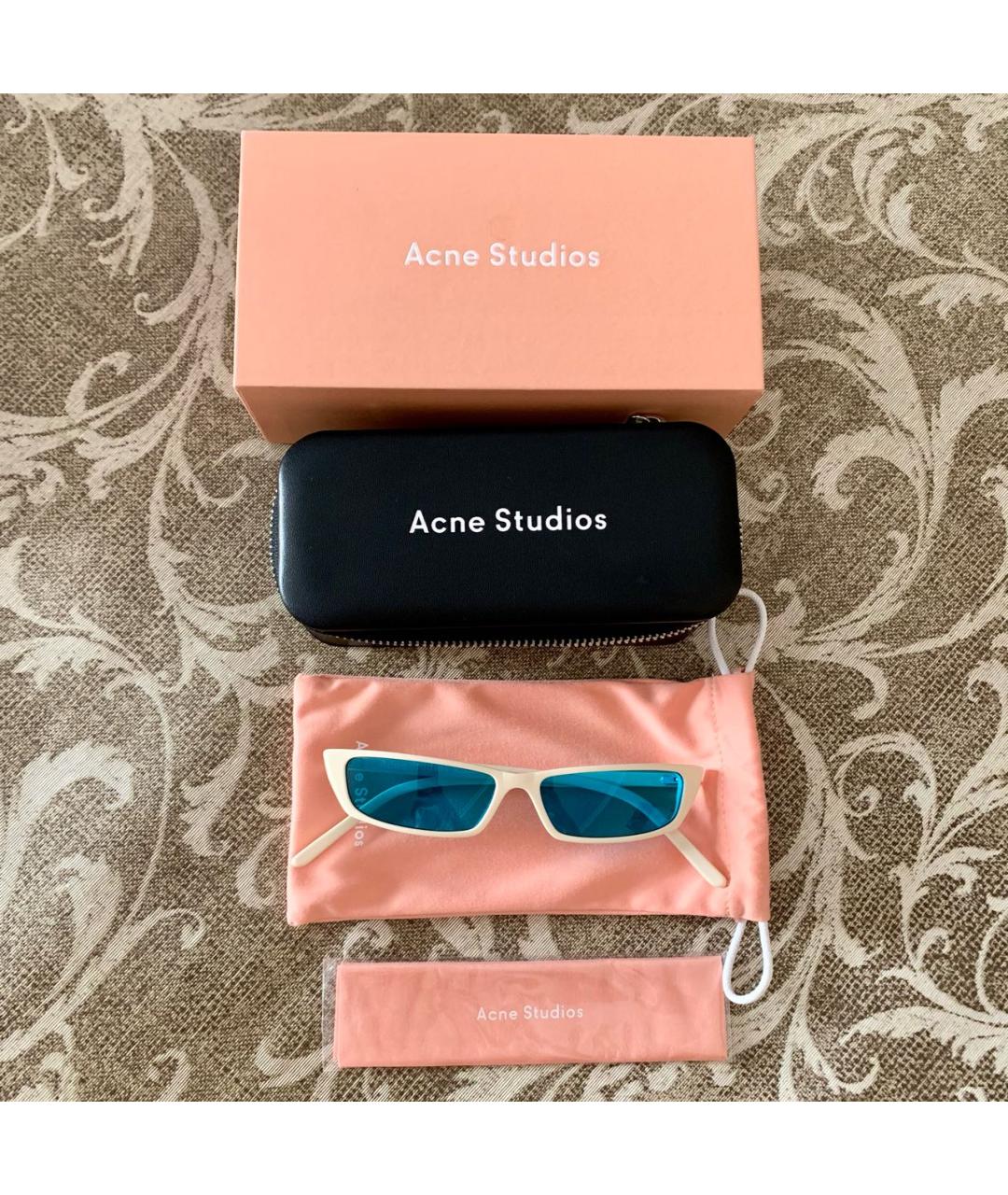 ACNE STUDIOS Бежевые пластиковые солнцезащитные очки, фото 4