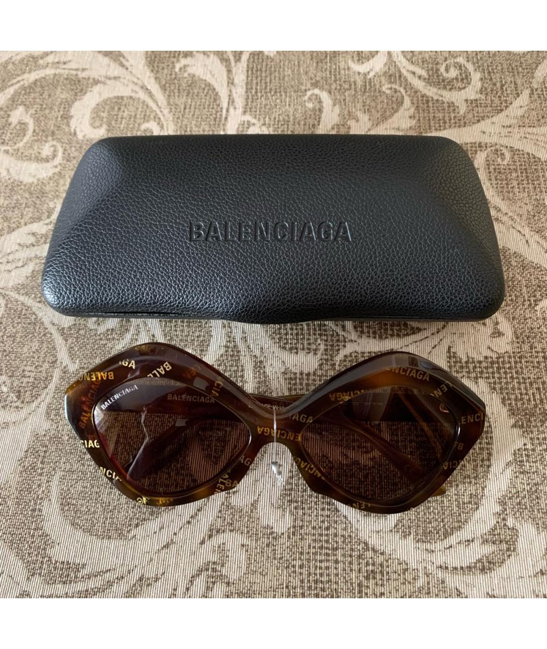 BALENCIAGA Коричневые пластиковые солнцезащитные очки, фото 5